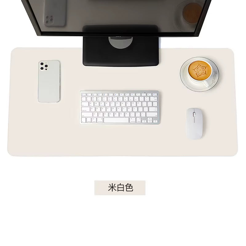White Mousepad Portable Mouse Pad Large Gaming Waterproof Non-Slip PU Suede Desk Mat Computer Keyboard Desk Pad Mats