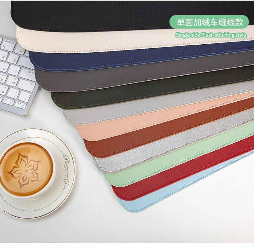 White Mousepad Portable Mouse Pad Large Gaming Waterproof Non-Slip PU Suede Desk Mat Computer Keyboard Desk Pad Mats