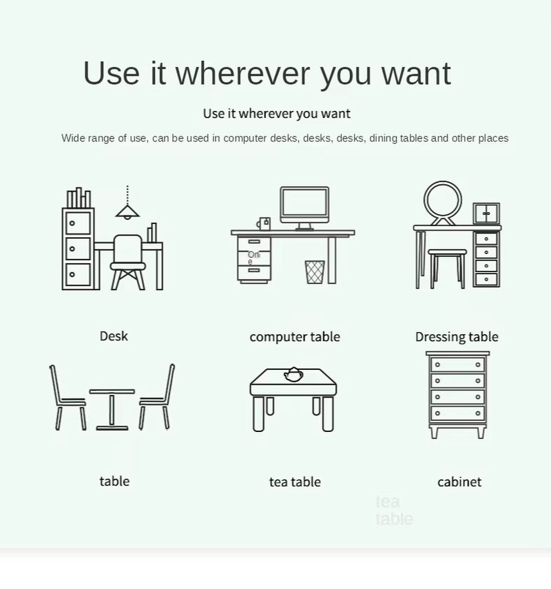 White Mousepad Portable Mouse Pad Large Gaming Waterproof Non-Slip PU Suede Desk Mat Computer Keyboard Desk Pad Mats